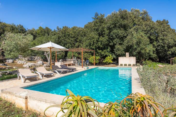 Rural Home “Finca Bona Feina” with Mountain View, Pool, Terraces & Balcony in Artà, East Majorca