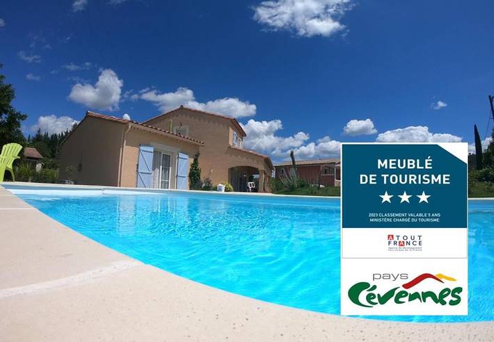 Maison de vacances pour 4 personnes, avec vue ainsi que piscine et jardin