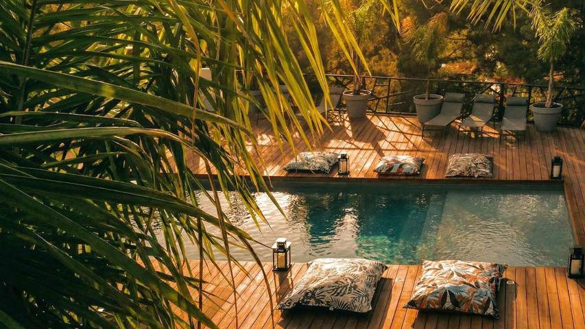 Maison d’hôte pour 4 personnes, avec jardin et vue ainsi que piscine et sauna