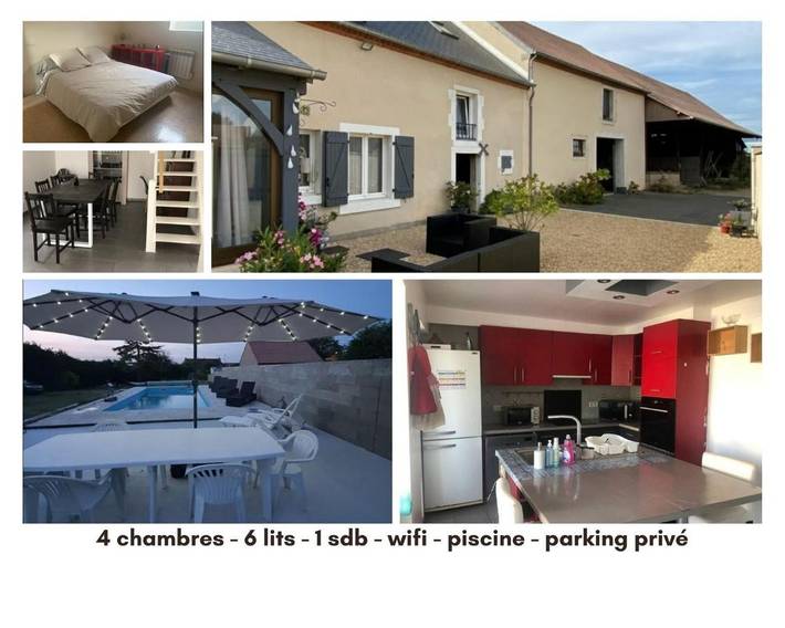 Location de vacances pour 9 personnes, avec terrasse ainsi que piscine et jardin dans Saint-Georges-sur-Arnon