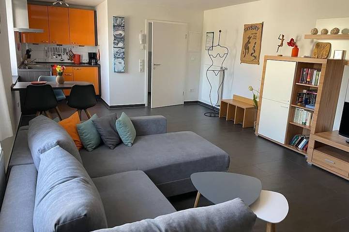 Ferienwohnung für 3 Personen, mit Garten und Terrasse am Bostalsee