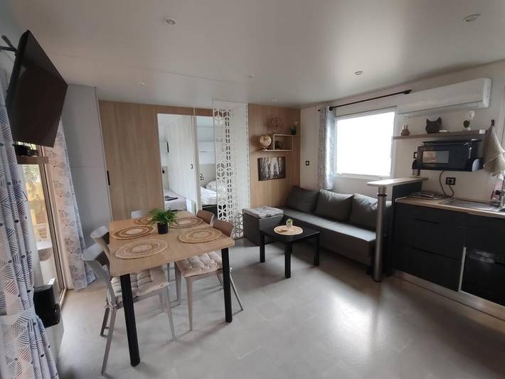 Camping pour 8 personnes, avec Terrasse ainsi que Jardin et Piscine à Mimizan - 4
