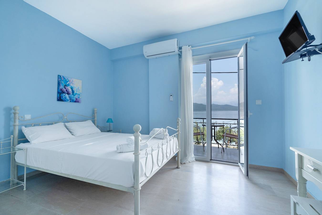 Room 'Double  Sea View 7' with Sea View, Wi-Fi and Air Conditioning in Nikiana, Alexandros