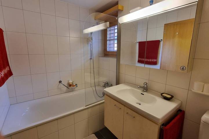 Room with extra-large double-bed, cable Tv, private bathroom, organic breakfast, in Lauenen b. Gstaad, Lauenen