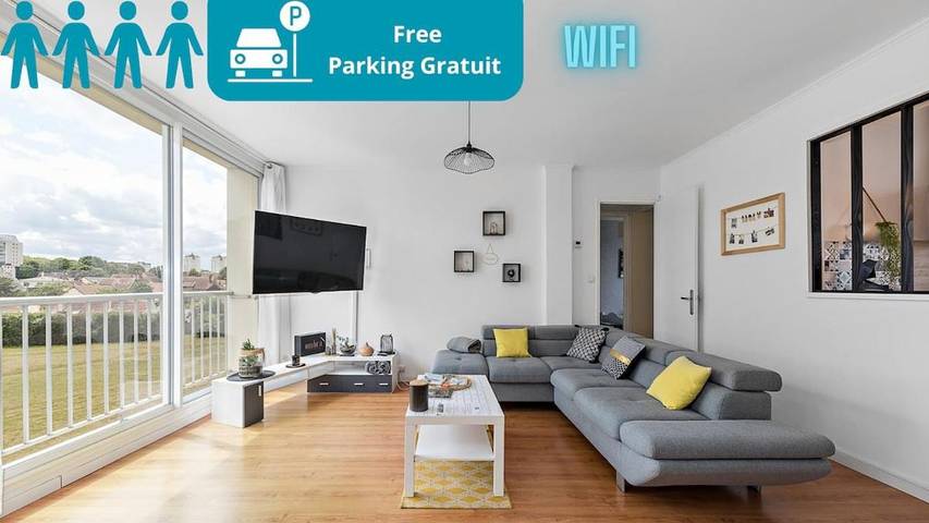 Gîte pour 4 personnes, avec balcon à Le Petit-Quevilly