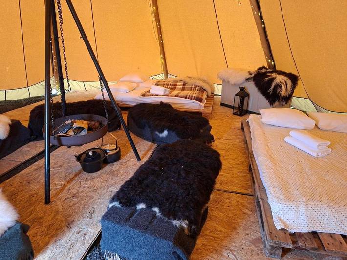 Bungalow für 4 Personen, mit Garten und Sauna sowie Terrasse und Ausblick in Norwegen