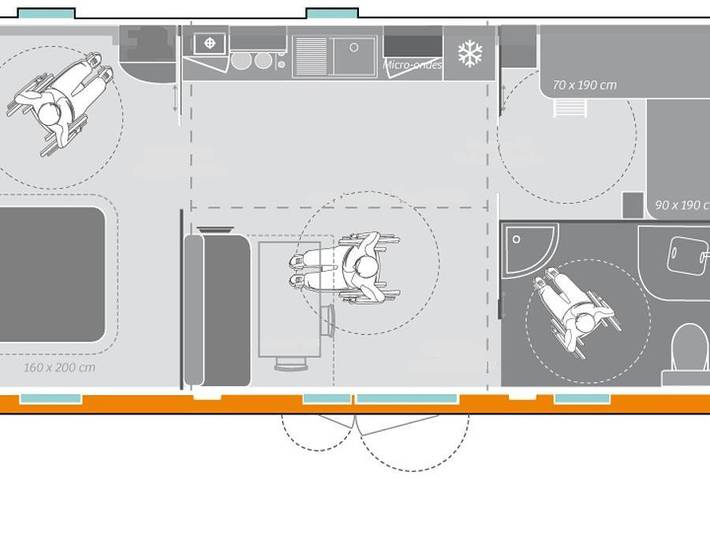 Camping Le Beauséjour - Mobile home 4 persons - Cocoon+ - 2 bedrooms - 34m² - Prm in La Côte Vermeille, Argelès-sur-Mer
