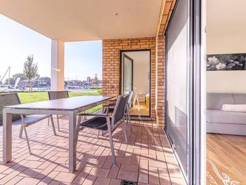 Ferienwohnung für 4 Personen, mit Ausblick und Terrasse sowie Seeblick in Waren (Müritz)