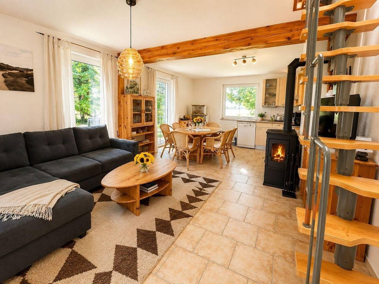 Ferienhaus am Nationalpark Fischland Darß / Zingst – Kamin, großer Garten, 3 Sz in Pruchten, Vorpommern-Rügen