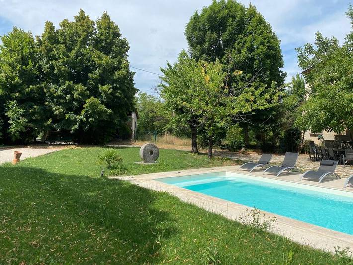 Maison de vacances pour 12 personnes, avec vue ainsi que piscine et jardin