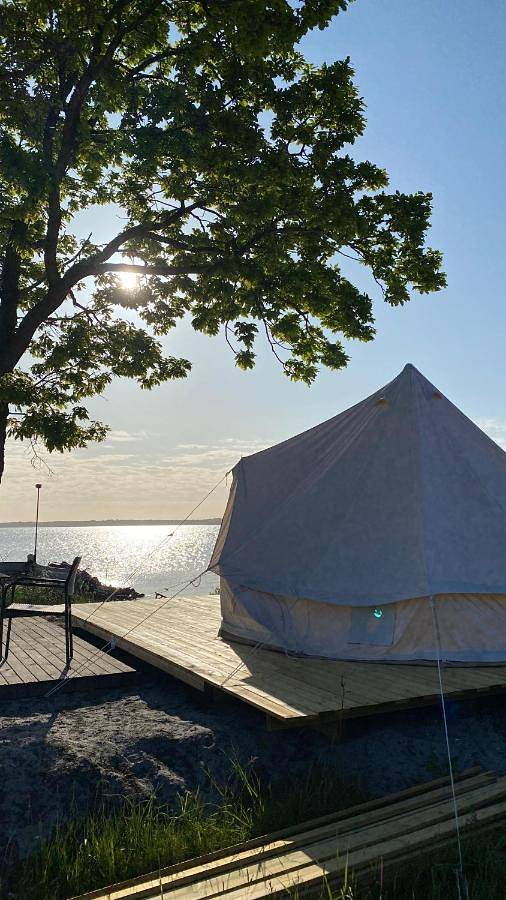 Camping für 2 Personen, mit Terrasse und Garten sowie Ausblick und Seeblick in Blekinge