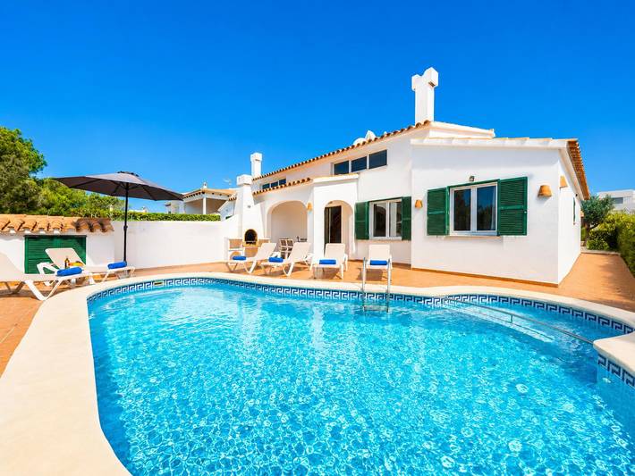 Casa vacanza per 6 persone, con Vista oceano e Terrazza nonché Giardino e Piscina per bambini a Arenal d'en Castell