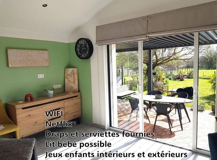 Chambre d’hôte pour 9 personnes, avec vue et jardin à Château-Thébaud