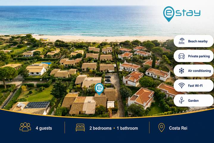 Vakantiehuis voor 4 personen, met Balkon/Terras en Tuin in Costa Rei