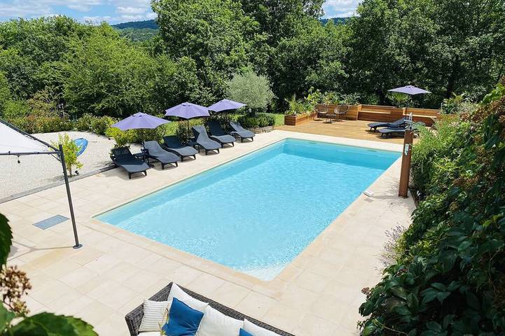 Maison de vacances pour 15 personnes, avec jacuzzi et jardin, animaux acceptés à Cénac-et-Saint-Julien