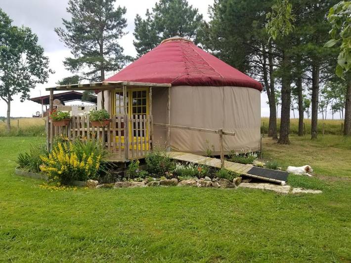 Gîte pour 4 personnes, avec Terrasse ainsi que Piscine et Vue à Gans