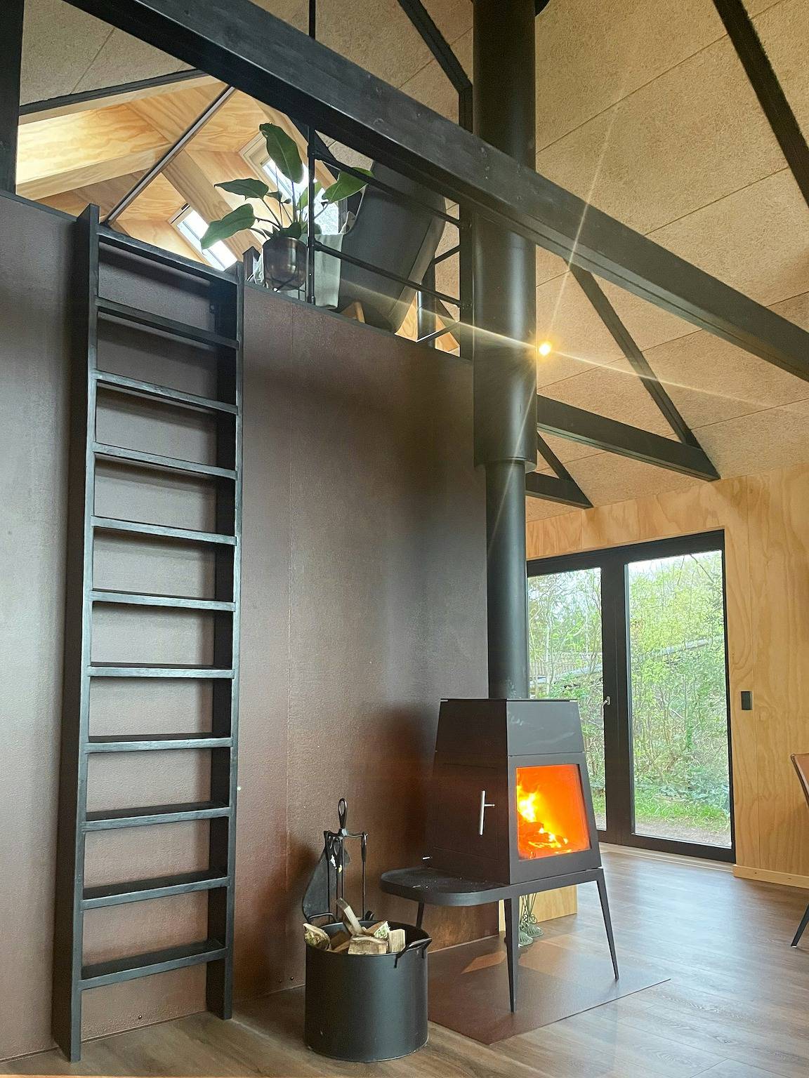 Modern wooden house near Halkær bredning in Limfjord in Nordjütland