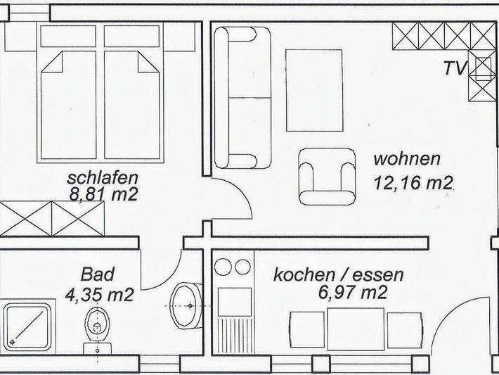 Bungalow für 2 Personen, mit Terrasse und Garten in Loddin - 2