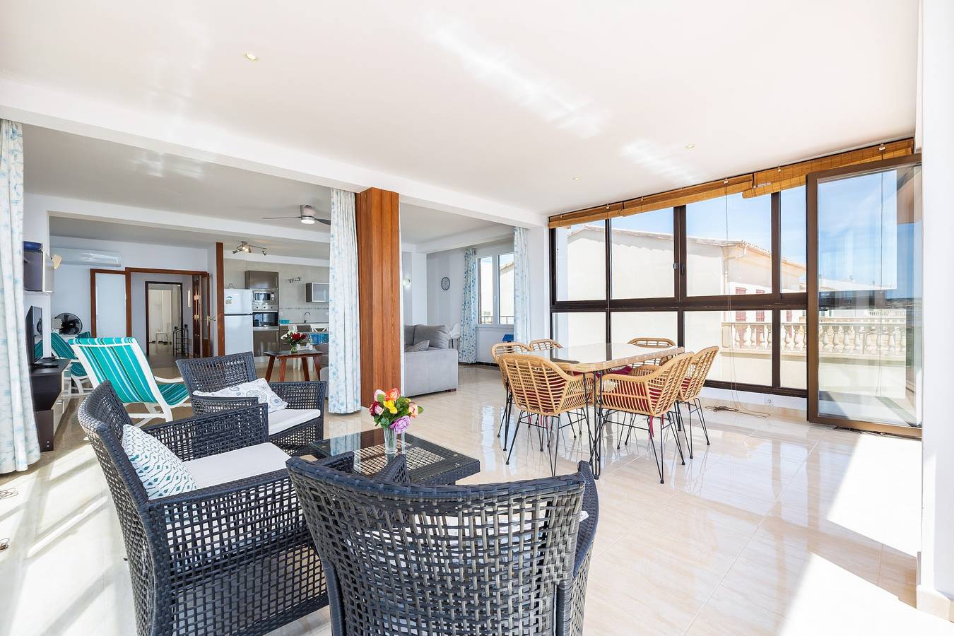 Ganze Wohnung, Ferienwohnung 'Brisas Vista Mar' mit Meerblick, Wlan und Klimaanlage in Es Trenc, Campos