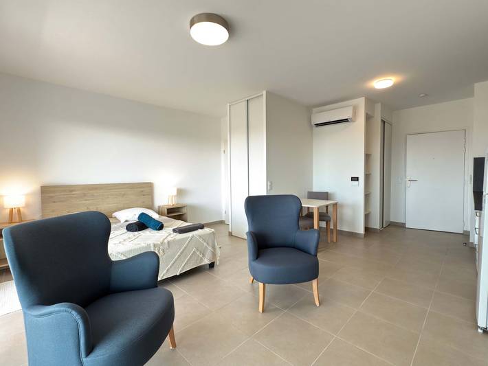 Studio pour 2 personnes, avec balcon/terrasse, adapté aux familles