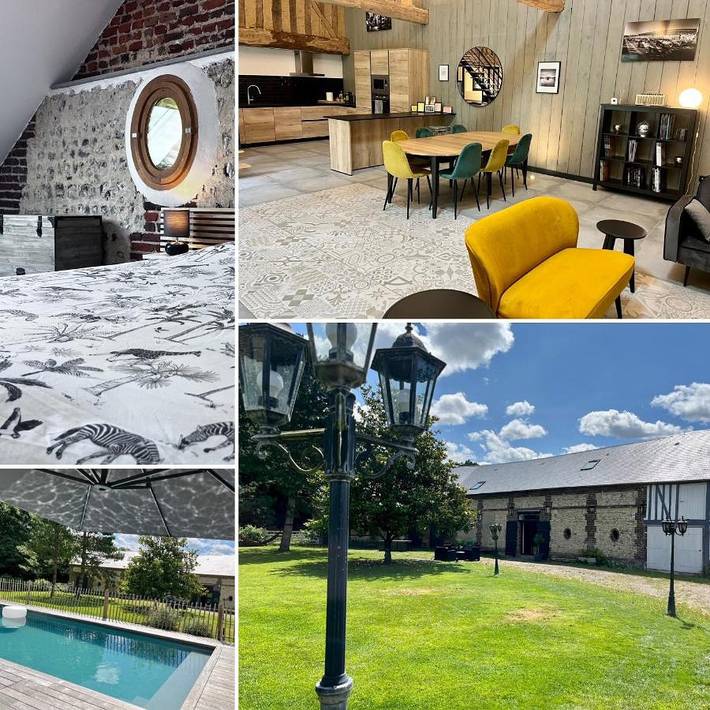 Gîte pour 10 personnes, avec piscine et jardin à Ouilly-le-Vicomte