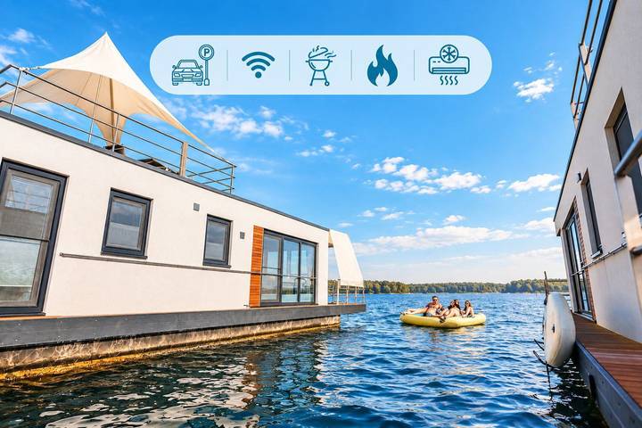 Ferienhaus für 4 Personen, mit Terrasse und Seeblick sowie Ausblick in Vetschau