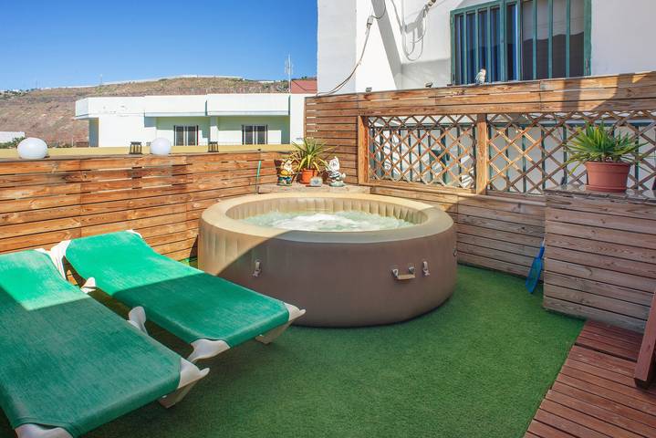 Hel lejlighed, Vacation Home "Casa La Palmilla" with Mountain View, Whirlpool & Wi-Fi in San Nicolás de Tolentino, West Gran Canaria