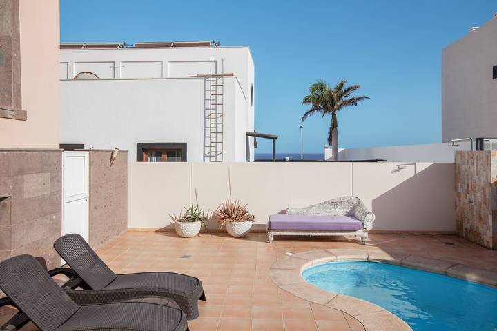 Casa Orquídea: Chalet con vistas al mar, piscina y azotea en zona tranquila, Playa Pelada in Ensenada Pelada, Granadilla de Abona
