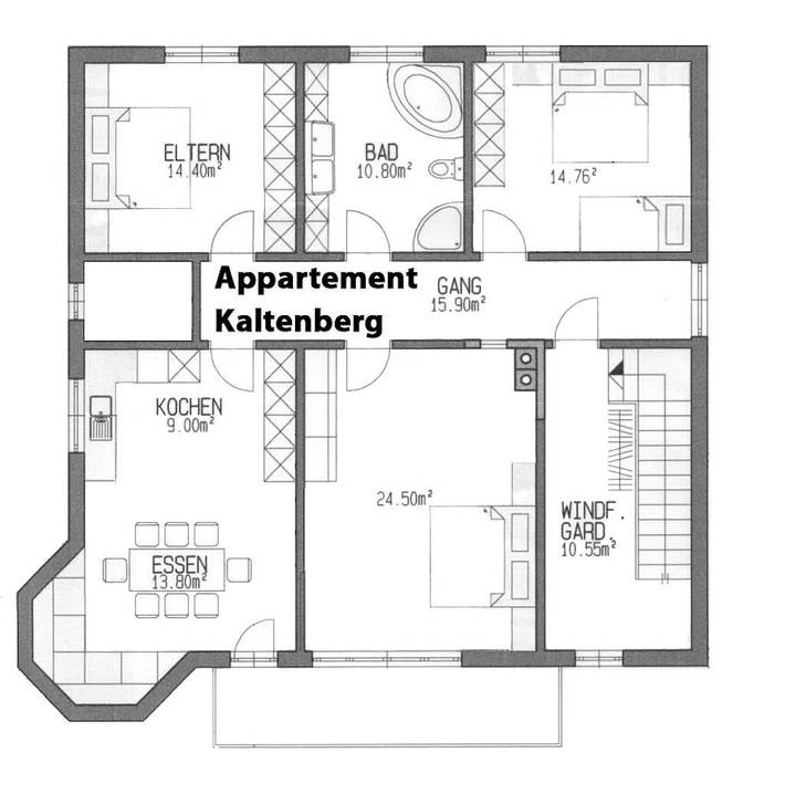 Ferienwohnung für 6 Personen, mit Balkon und Terrasse in Klösterle am Arlberg - 4