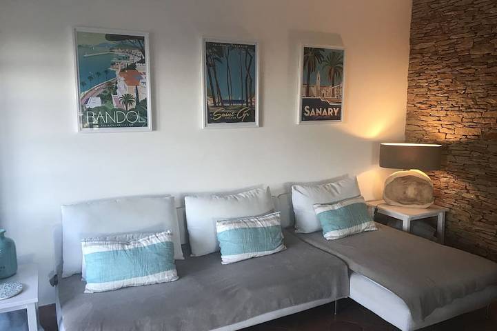 Meer- und Hügelblick, 7 Schlafzimmer, beheiztes Schwimmbad, in La Cadière-d'Azur, Mittelmeerküste (Frankreich)