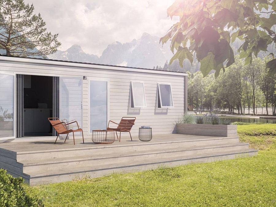 Camping La Croix du Vieux Pont - Mobilheim 6 personen - Premium | 3 Schlafz. | 6 Pers. | Terrasse Lounge | Klimaanlage | Tv in Berny-Rivière, Aisne