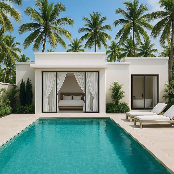 Villa für 3 Personen, mit Ausblick und Garten sowie Pool auf den Malediven