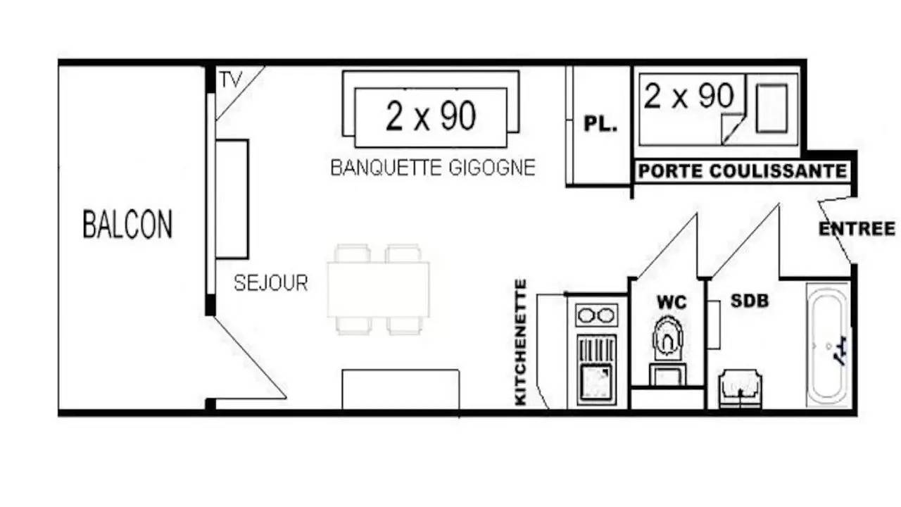 Apartamento vacacional entero, Ferienwohnung für 4 Personen (23 m²) in Hauteluce in Les Saisies, Albertville region