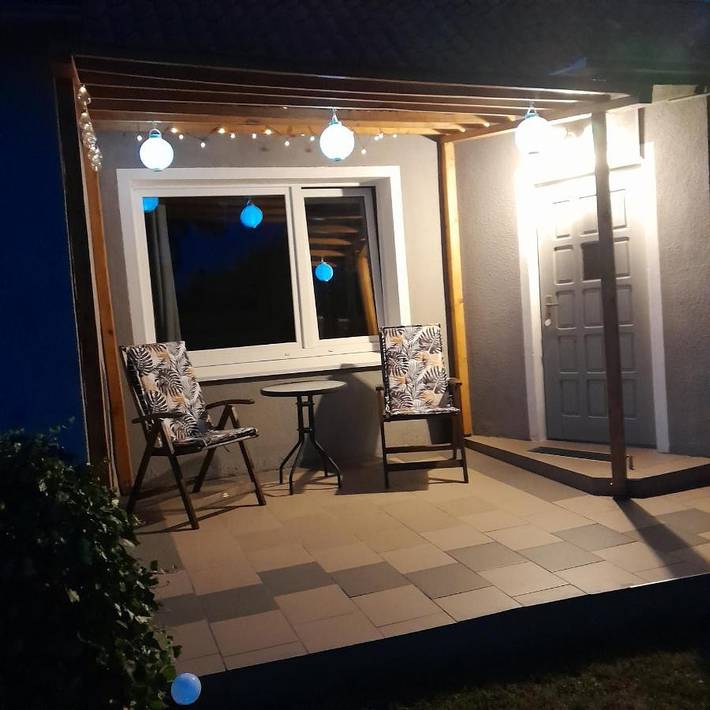 Domek letniskowy dla 4 osób, z taras i ogród oraz widok w Mrągowo