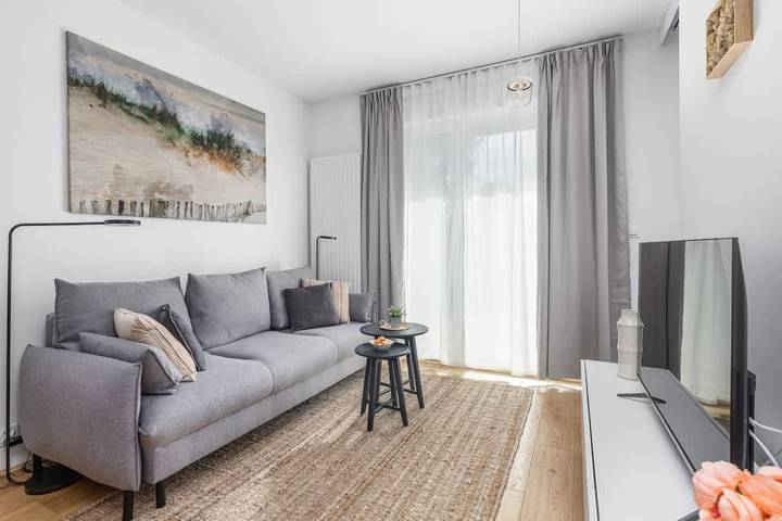 Apartament wakacyjny dla 4 osób, z balkon i ogród, Dla rodziny w Dźwirzyno