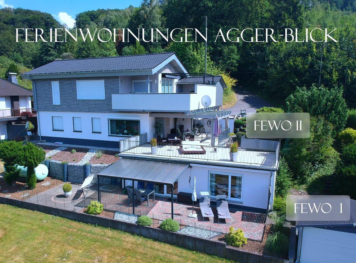Ganze Wohnung, Seeblick-Ferienwohnung "Agger-Blick 2" mit traumhafter Terrasse, kostenlosen E-Bikes, Sauna & Kajak in Gummersbach, Oberbergischer Kreis