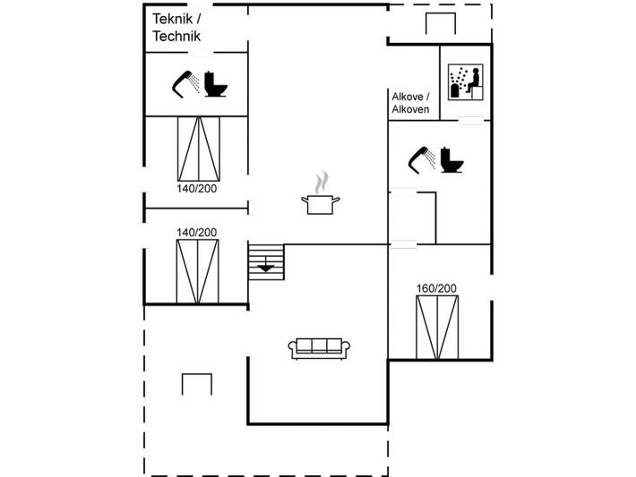 Ferienhaus für 6 Personen, mit Whirlpool und Sauna in Flovt Strand - 2