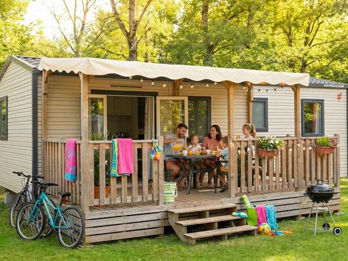 Camping für 6 Personen, mit Terrasse und Pool in Cantal