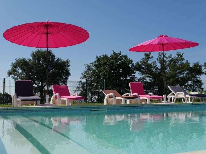Gîte pour 8 personnes, avec Terrasse ainsi que Jardin et Piscine à Jouqueviel