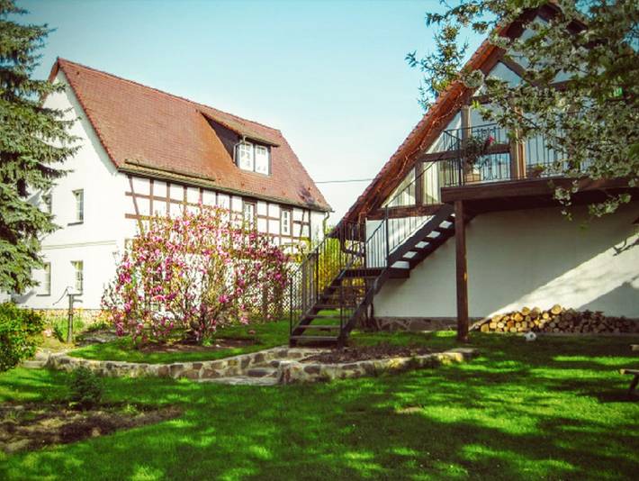 Ganze Ferienwohnung, Landpension Bocka - Doppelzimmer mit Terrasse, Dusche und Wc in Windischleuba, Ostthüringen