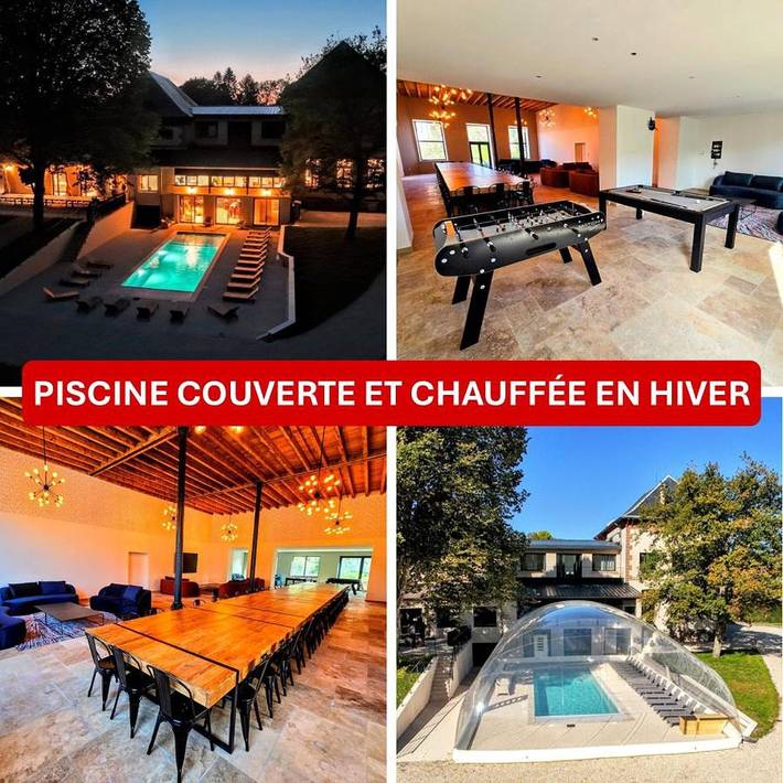 Villa pour 64 personnes, avec Terrasse ainsi que Jardin et Piscine