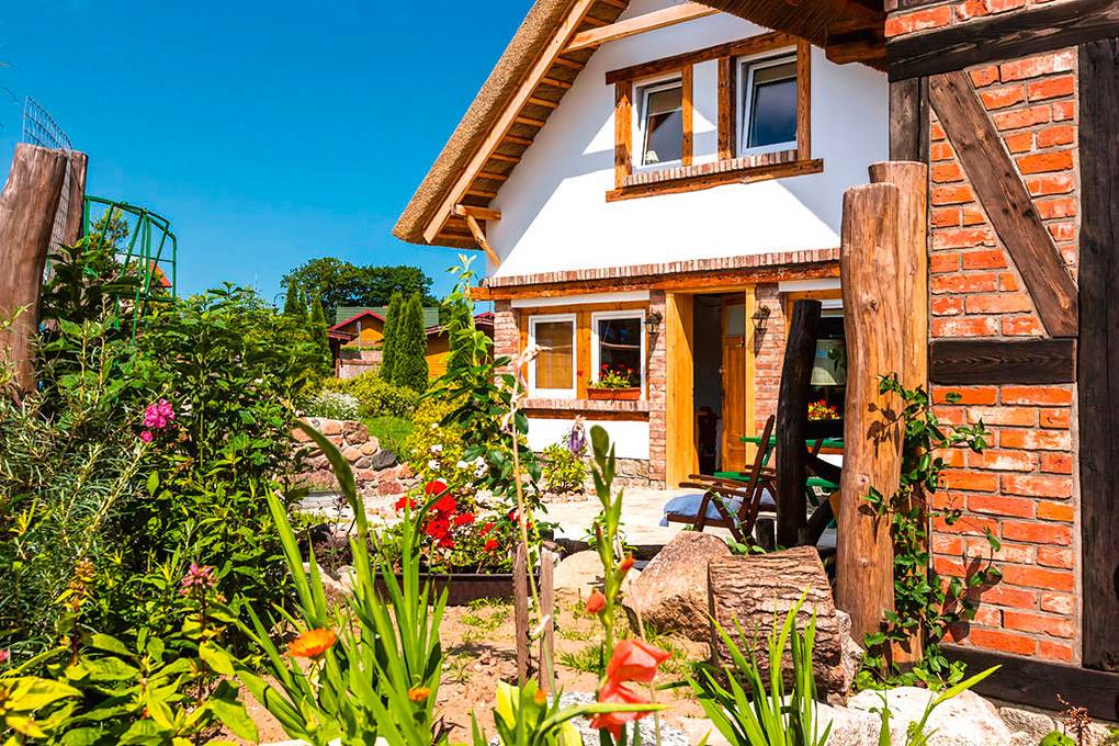 Kleines Reetdachhaus Nr. 28 in Niechorze, Powiat gryficki