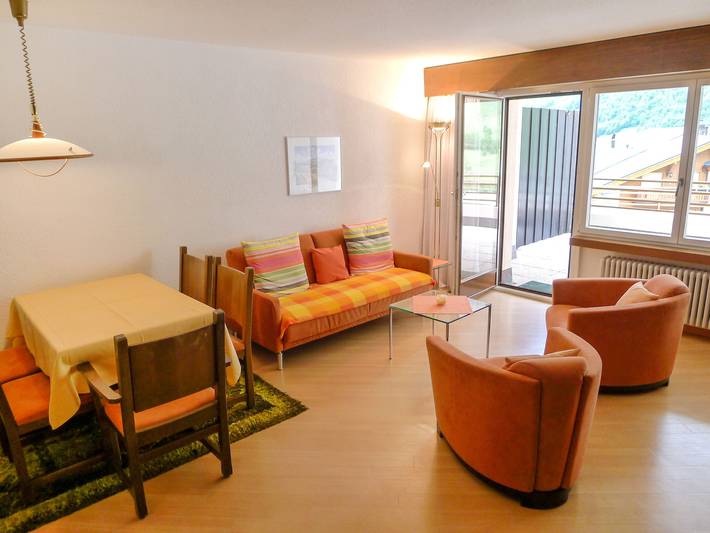 Ferienwohnung für 4 Personen, mit Terrasse und Ausblick, mit Haustier in Leukerbad