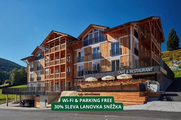 Apartament wakacyjny dla 6 osób, z Balkon i Taras oraz Sauna i Widok na jezioro w Pec pod Sněžkou