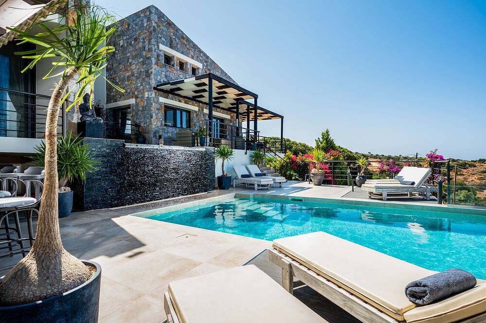 Luxus-Villa Lofos mit privatem Pool, herrlichem Meerblick, Sisi, Kreta in Milatos, Lasithi