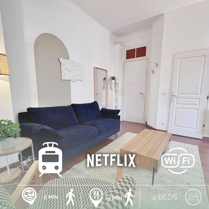 Gîte pour 6 personnes, avec balcon dans Bowling Acropolis Nice