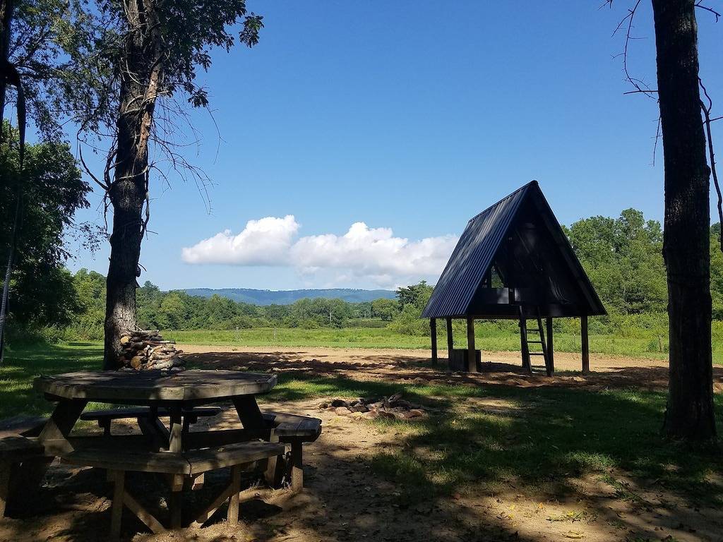 Camp under Blue Ridge Mtn sky river A Frame Cabin in Surry County