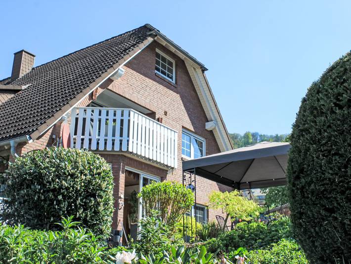 Ferienwohnung für 4 Personen, mit Balkon und Garten sowie Ausblick