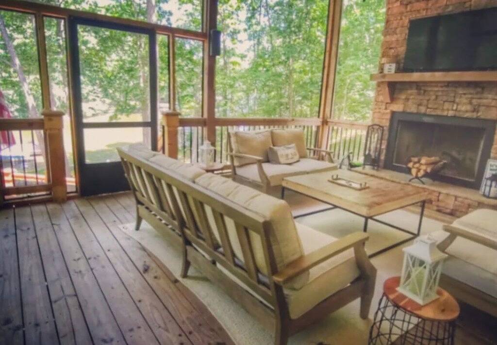 Breathtaking porch just steps from the water. in Lake Oconee