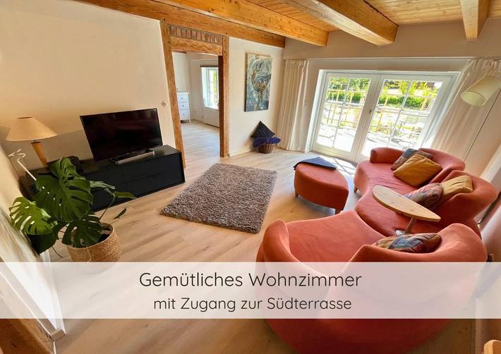 Ferienwohnung für 3 Personen, mit Terrasse und Garten sowie Ausblick in Langholz